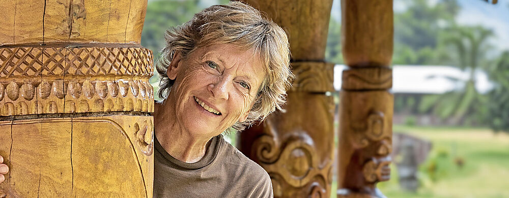 Gabriele Reminder-Schray auf der Marquesas-Insel Nuku Hiva