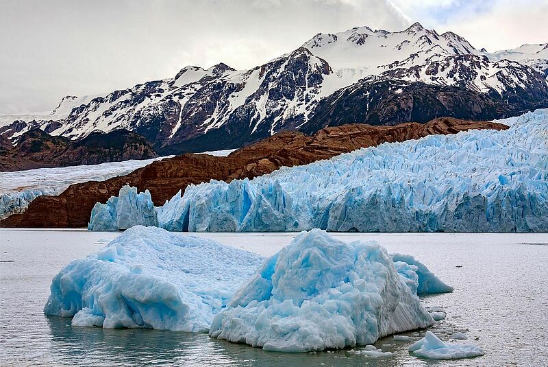 Die neue Gebeco-Tour führt in den Torres del Paine Nationalpark, im Bild der Grey-Gletscher